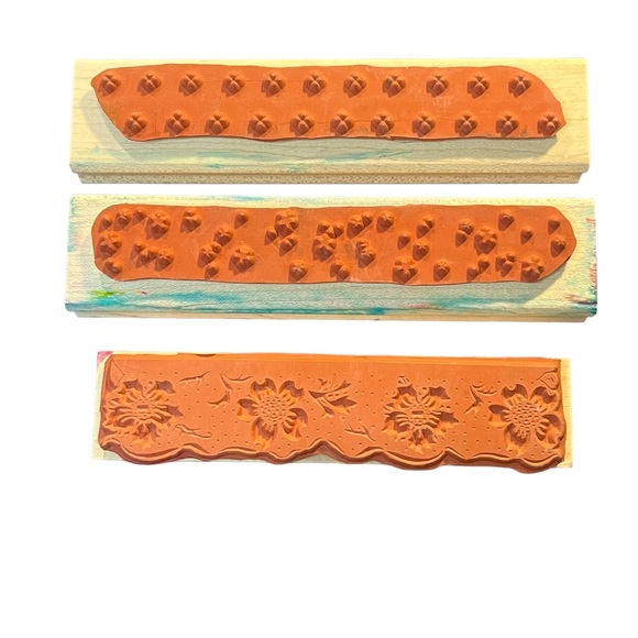 Stampin' Up! (2) & Stamp Oh! Mania (1) Border Rubber Wood Stamps - Picture 2 of 5